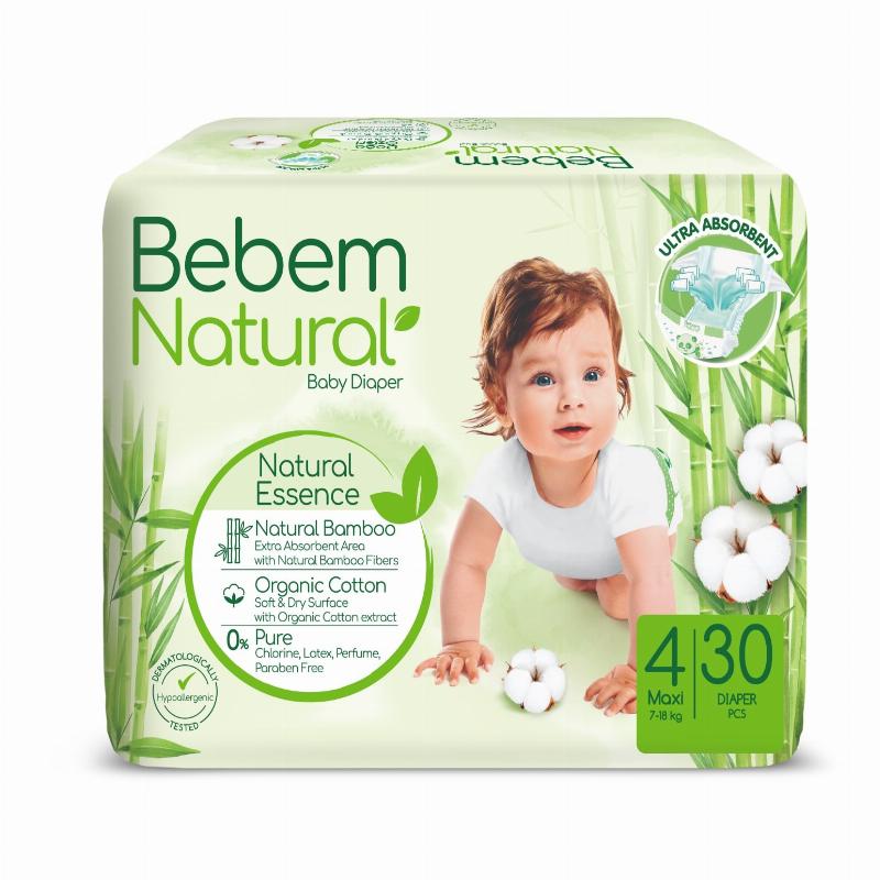 BEBEM NATURAL Підгуз.дит. "4" maxi 7-14 кг 30 шт.//6